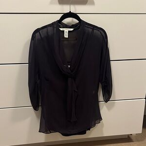 Diane Von Furstenberg Sheer Blouse with Matching Camisole